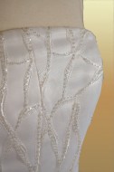 Ivory matte satin wedding dress- bodice close up